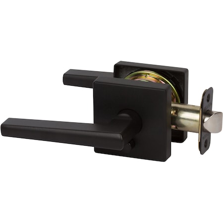 Delaney Hardware Vida Black Bed/Bath Door Handle with Square Backplate 353529